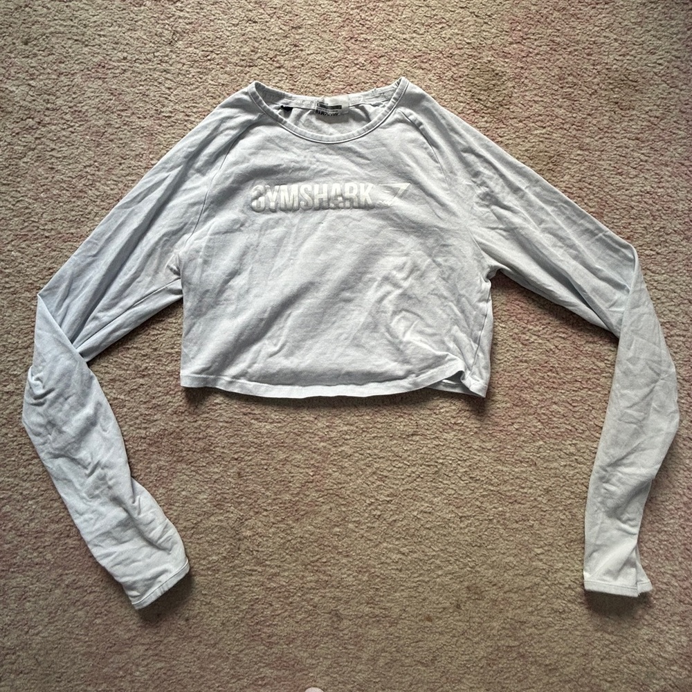 Gymshark Women's Light Blue Long Sleeve Crop Top